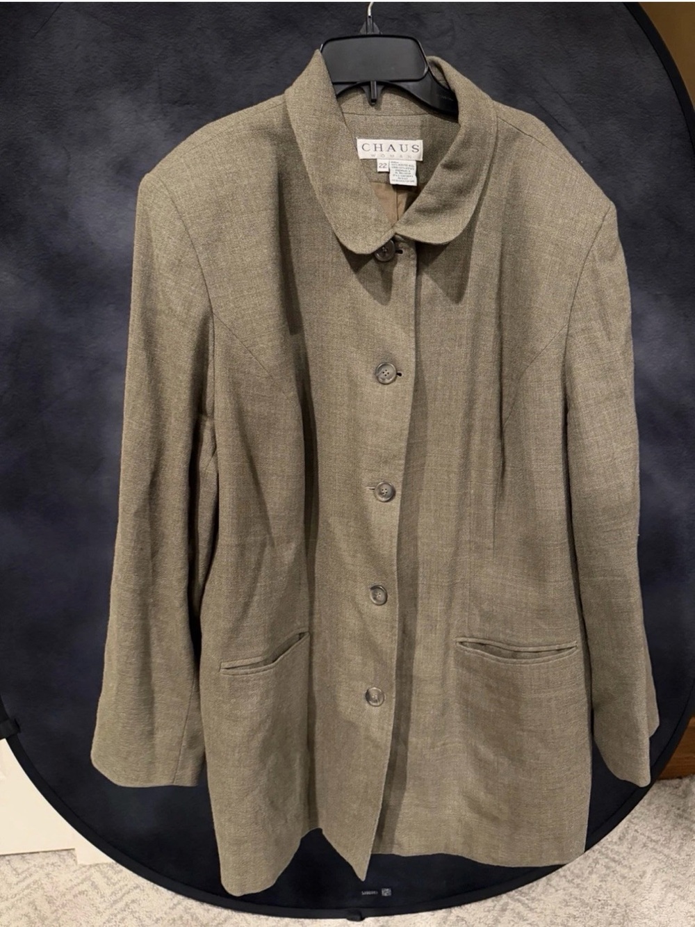 Elegant Chaus Women's Brown Worsted Wool Coat.